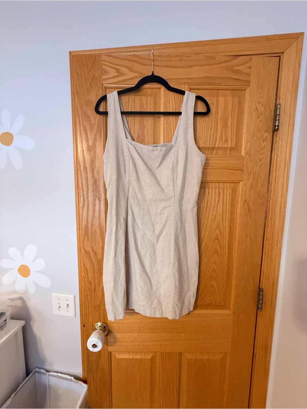 Old Navy Light Beige Scoop-Neck Mini Dress